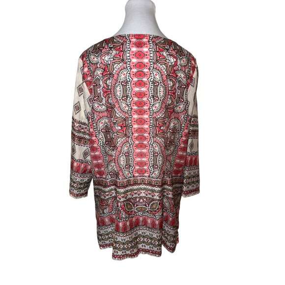 Tommy Bahama Cotton & Silk Boho Tunic Top Size Large - Picture 2 of 8